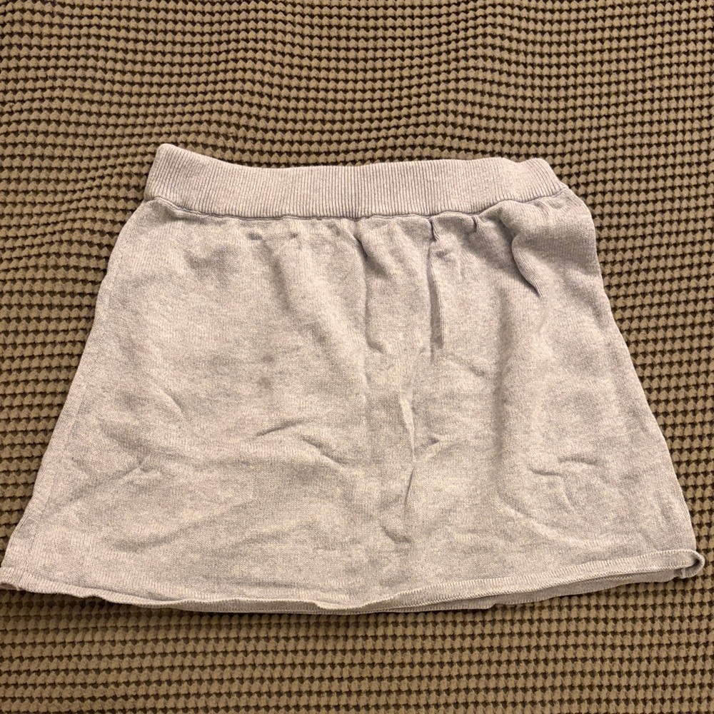 Djerf Avenue Light Gray Knit Mini Skirt